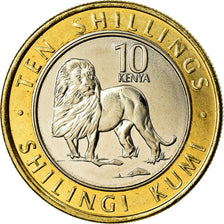 Münze, Kenya, 10 Shillings, 2018, Lion, UNZ, Bi-Metallic