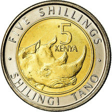 Coin, Kenya, 5 Shillings, 2018, Rhinocéros, MS(63), Bi-Metallic