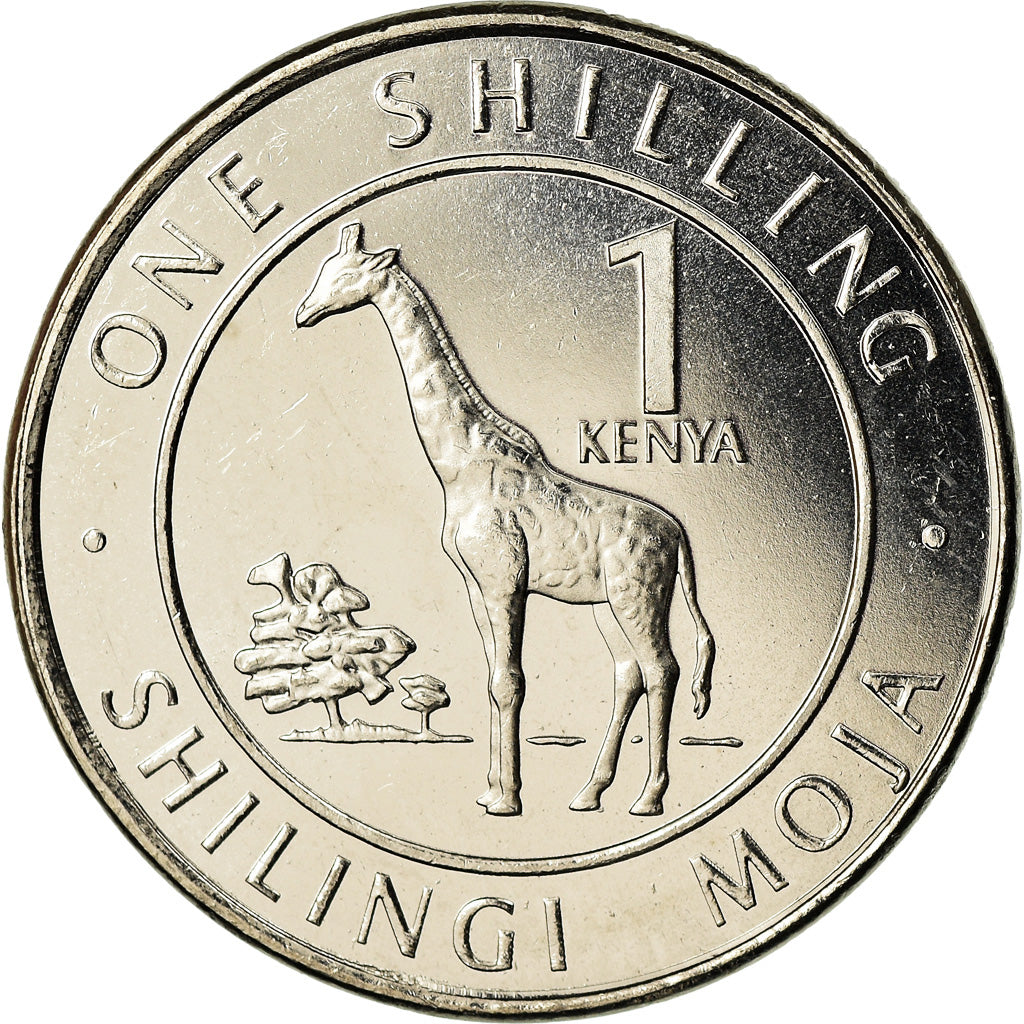 Coin, Kenya, Shilling, 2018, Girafe, MS(63), Nickel plated steel