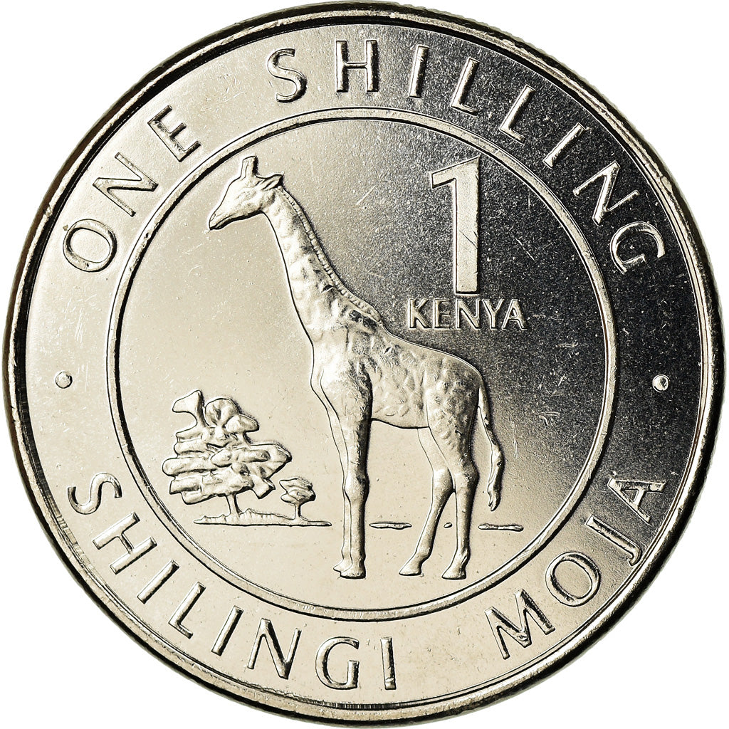 Coin, Kenya, Shilling, 2018, Girafe, MS(63), Nickel plated steel