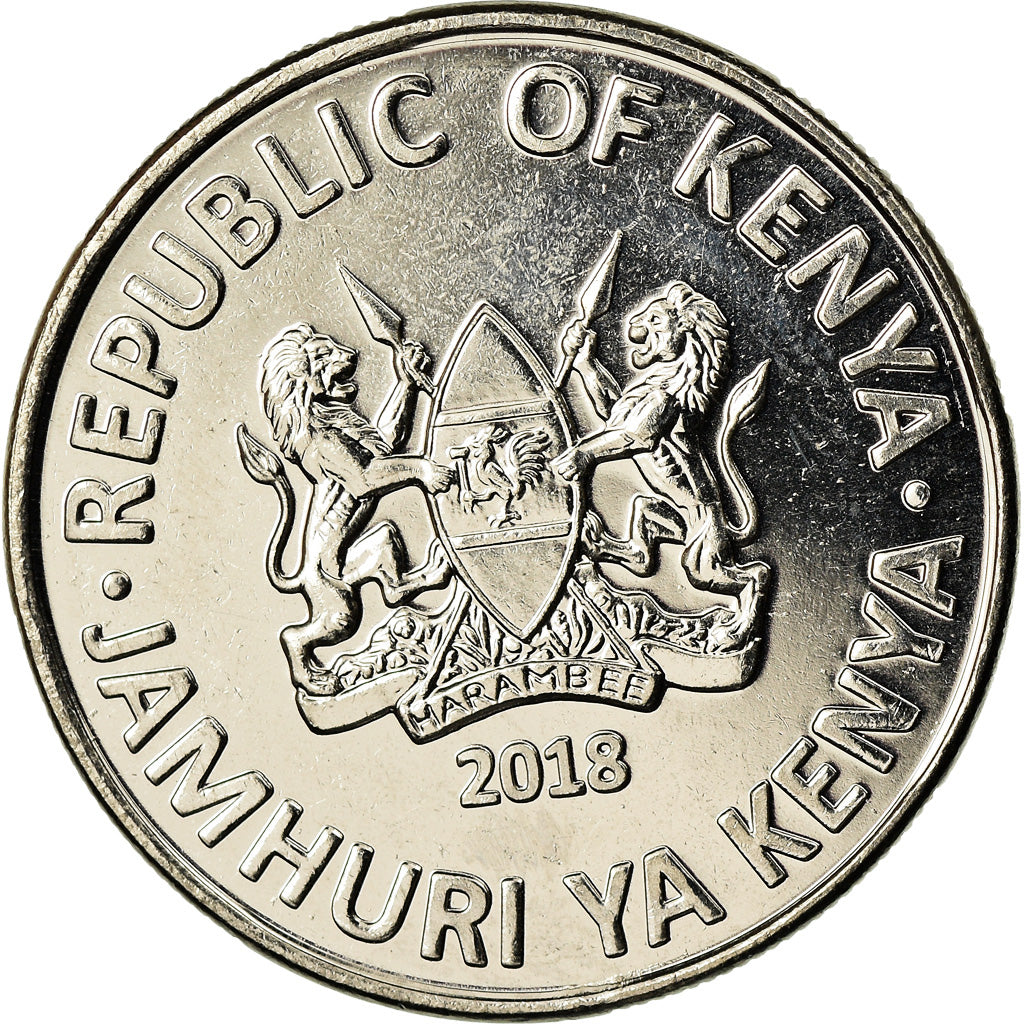 Coin, Kenya, Shilling, 2018, Girafe, MS(63), Nickel plated steel
