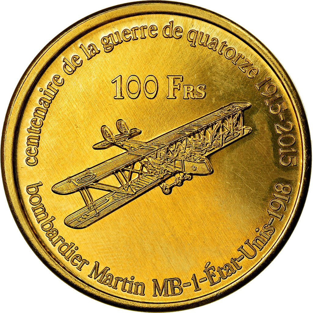 Moneta, Francia, 100 Francs, 2015, Paris, Iles Glorieuses, SPL, Bronzo-alluminio
