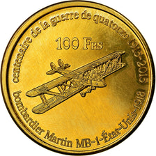 Moneta, Francia, 100 Francs, 2015, Paris, Iles Glorieuses, SPL, Bronzo-alluminio