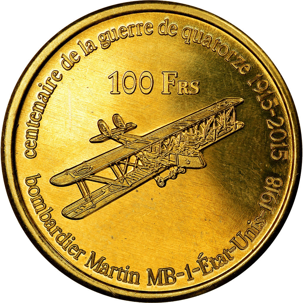 Coin, France, 100 Francs, 2015, Paris, Ile Europa, MS(63), Bronze-Aluminium