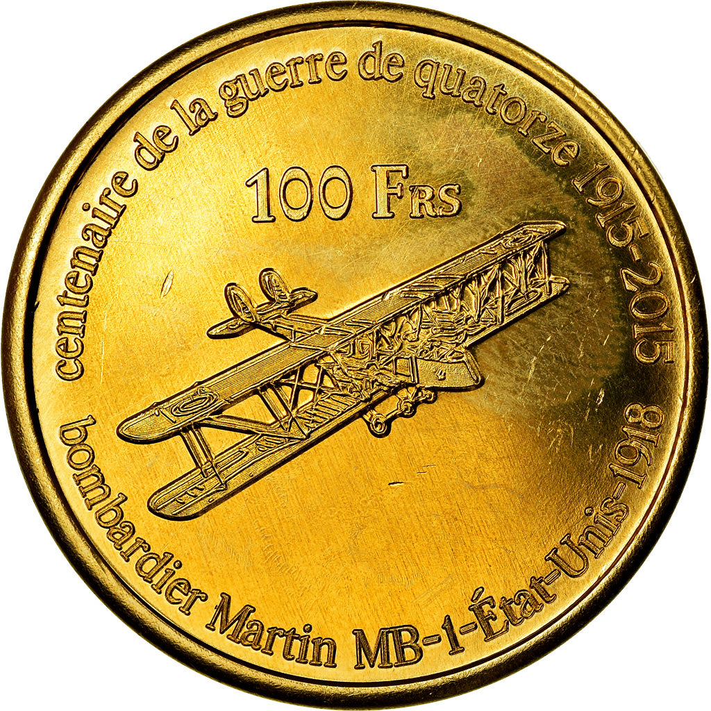 Coin, France, 100 Francs, 2015, Paris, Ile Europa, MS(63), Bronze-Aluminium