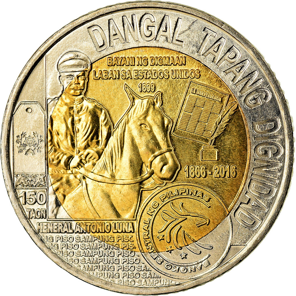 Moneda, Filipinas, 10 Piso, 2016, Antonio Luna, SC, Bimetálico