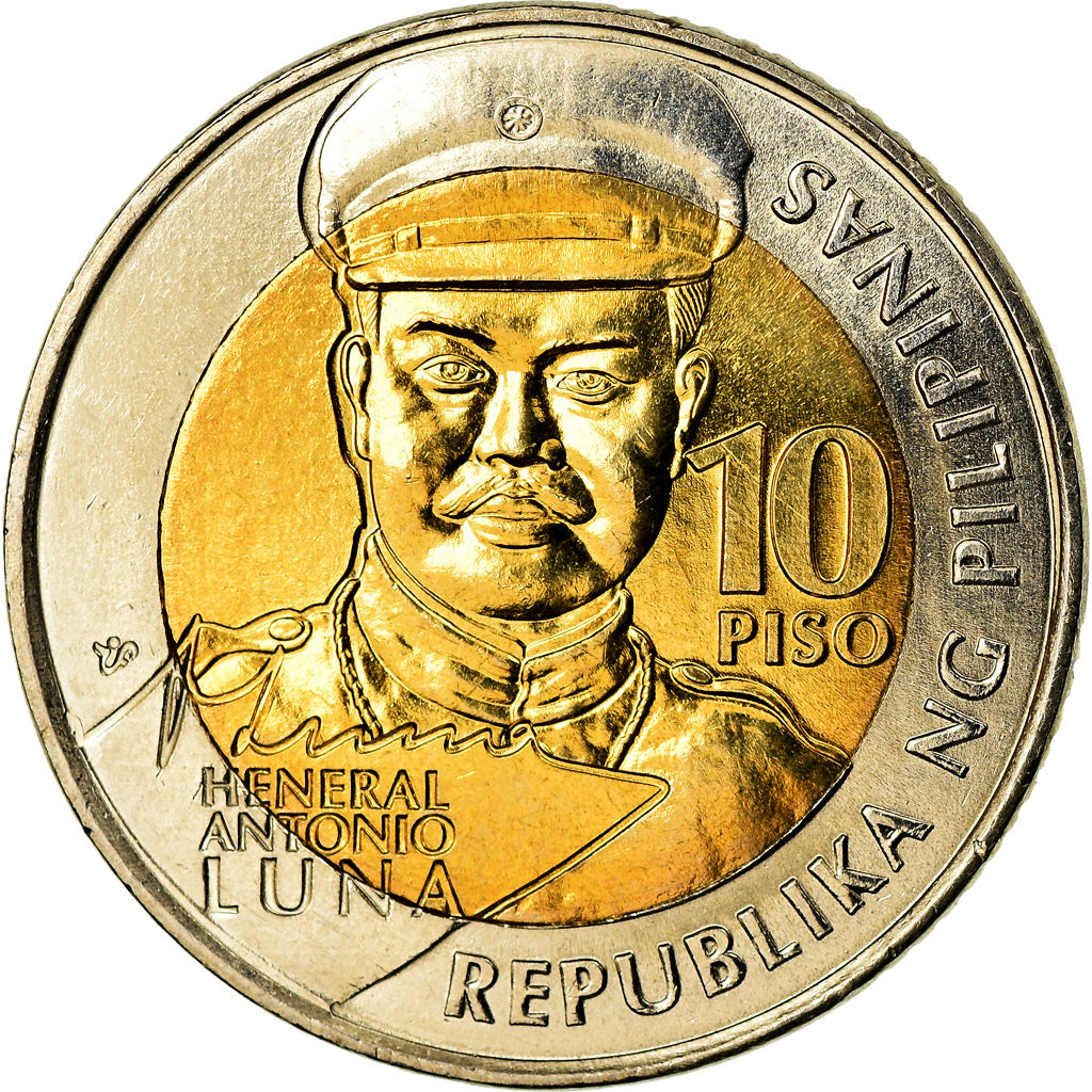 Coin, Philippines, 10 Piso, 2016, Antonio Luna, MS(63), Bi-Metallic
