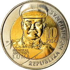 Coin, Philippines, 10 Piso, 2016, Antonio Luna, MS(63), Bi-Metallic