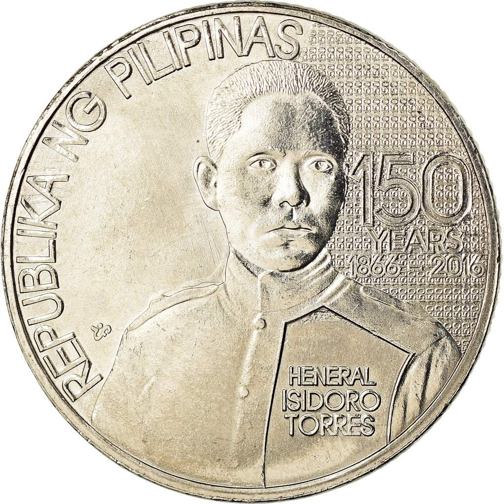Moneta, Filippine, Piso, 2016, Isodoro Torres, SPL, Acciaio placcato nichel