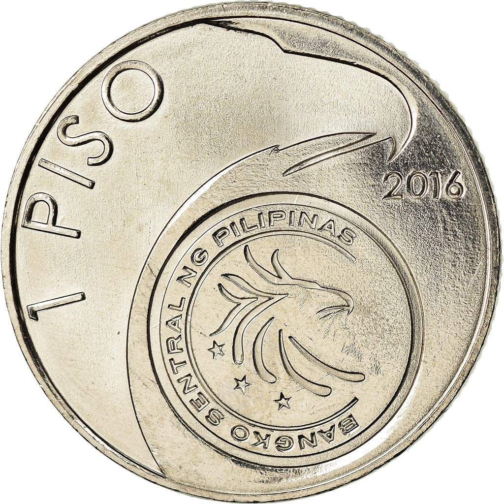 Coin, Philippines, Piso, 2016, Isodoro Torres, MS(63), Nickel plated steel