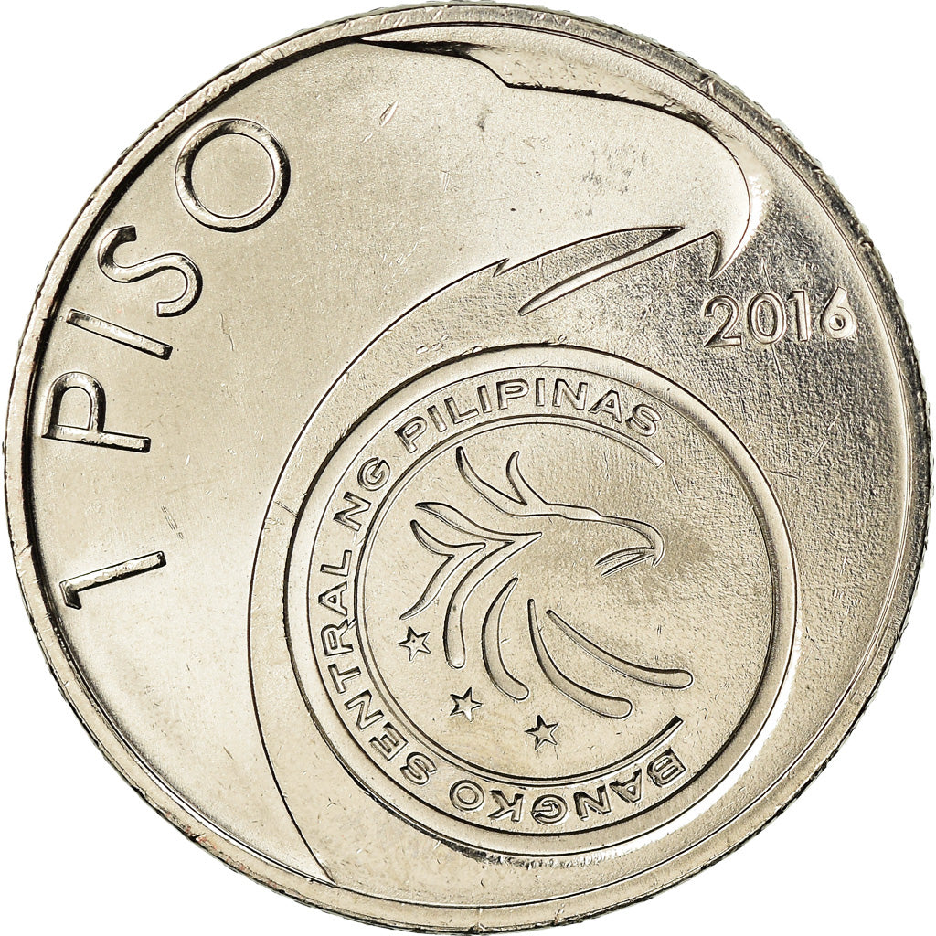 Moneta, Filippine, Piso, 2016, Isodoro Torres, SPL, Acciaio placcato nichel
