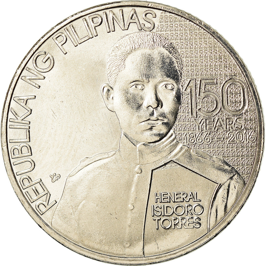 Coin, Philippines, Piso, 2016, Artemio Ricarte, MS(63), Nickel plated steel