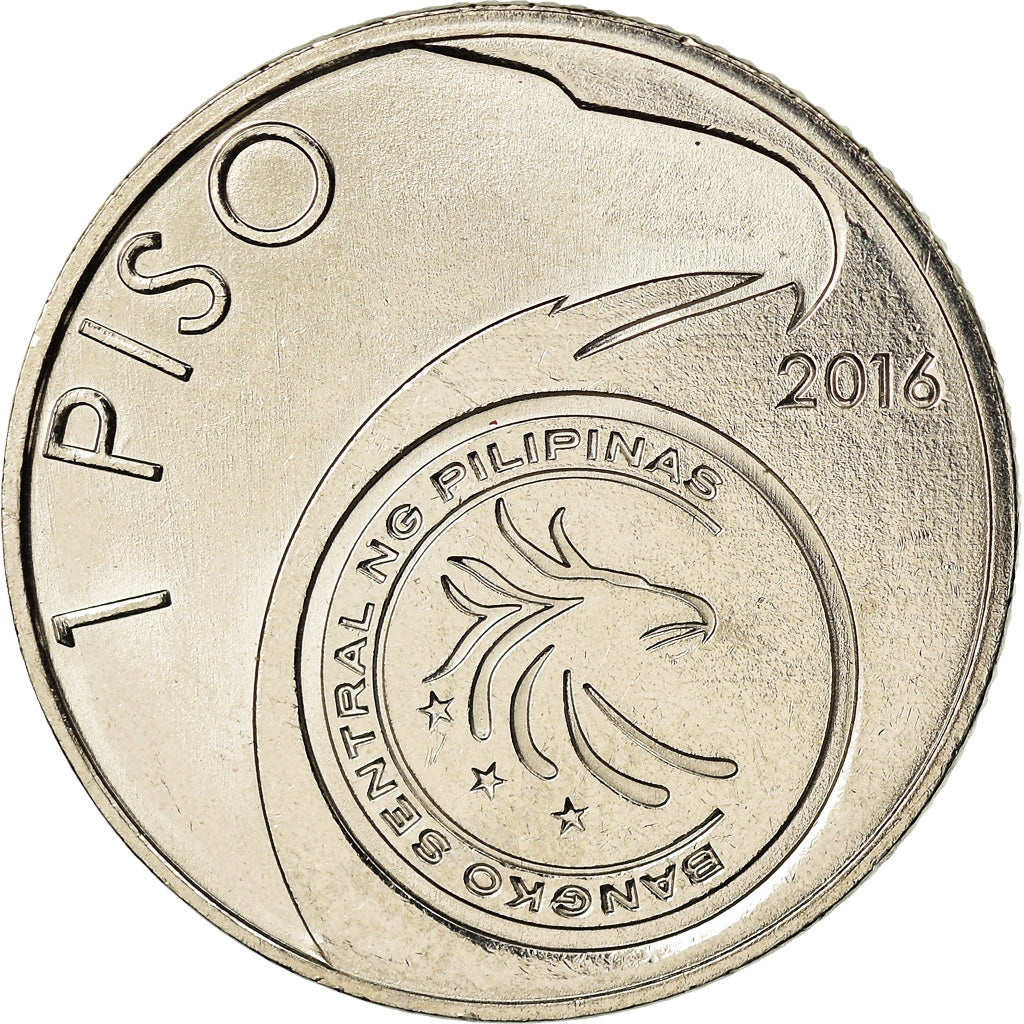 Coin, Philippines, Piso, 2016, Artemio Ricarte, MS(63), Nickel plated steel