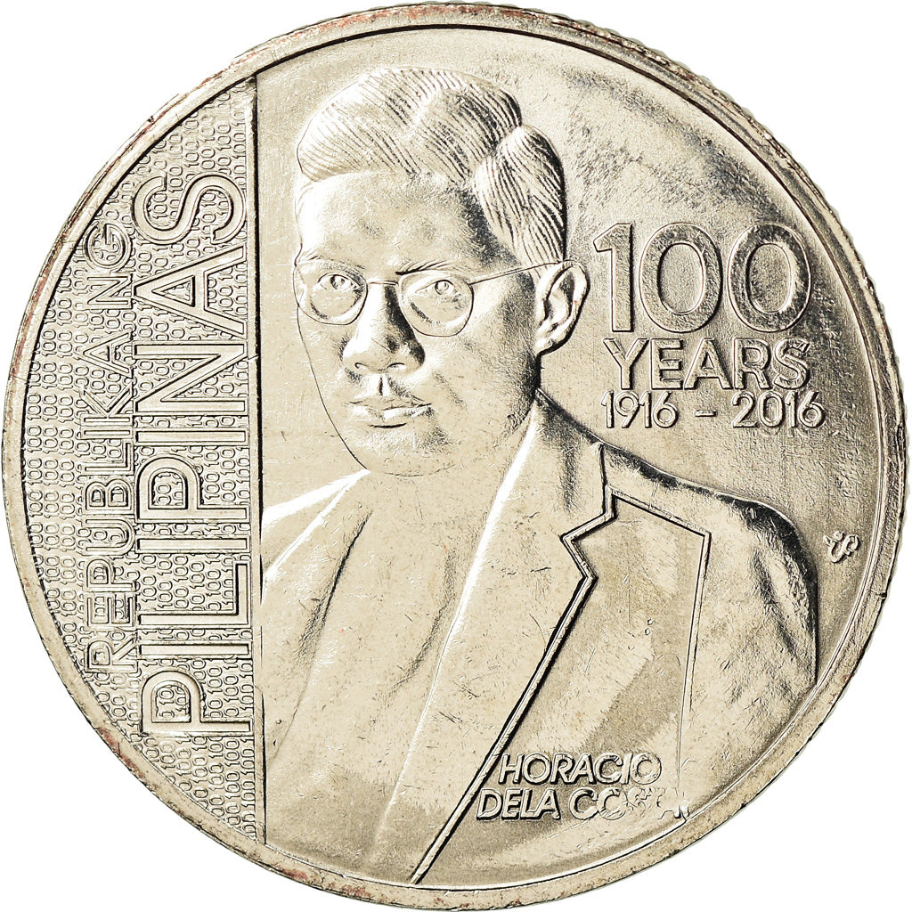 Coin, Philippines, Piso, 2016, Horacio de la Costa, MS(63), Nickel plated steel