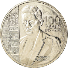 Coin, Philippines, Piso, 2016, Horacio de la Costa, MS(63), Nickel plated steel