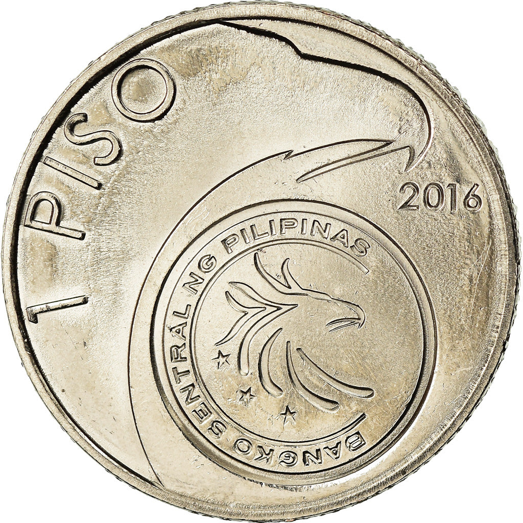 Coin, Philippines, Piso, 2016, Horacio de la Costa, MS(63), Nickel plated steel