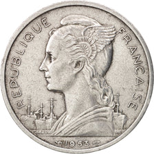 Madagascar, 5 Francs, 1953, Paris, AU(50-53), Aluminum, KM:5