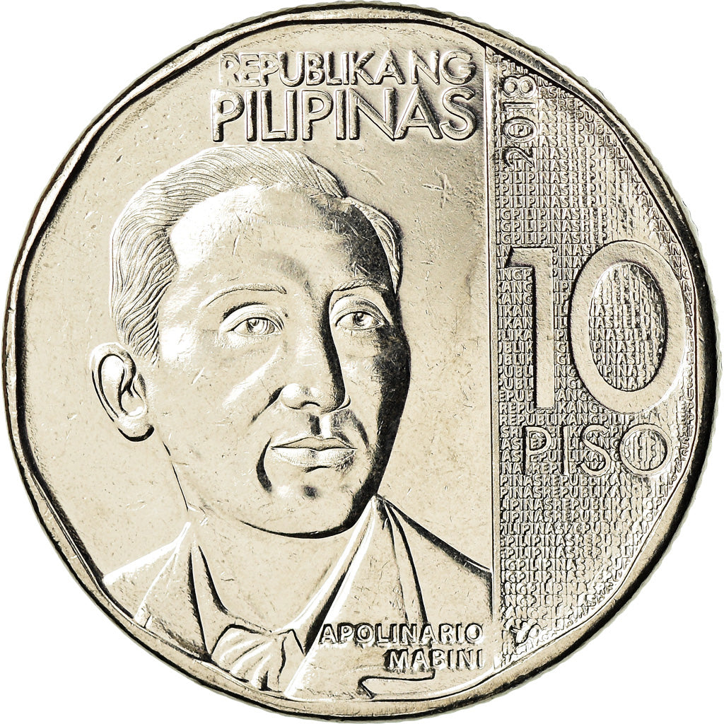 Monnaie, Philippines, 10 Piso, 2018, Apolinario Mabini, SPL, Nickel plated steel