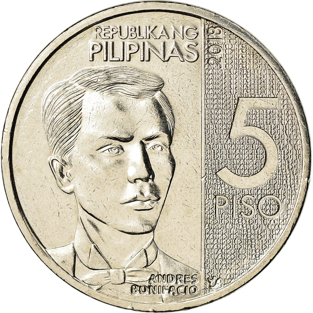 Monnaie, Philippines, 5 Piso, 2018, Andres Bonifacio, SPL, Nickel plated steel