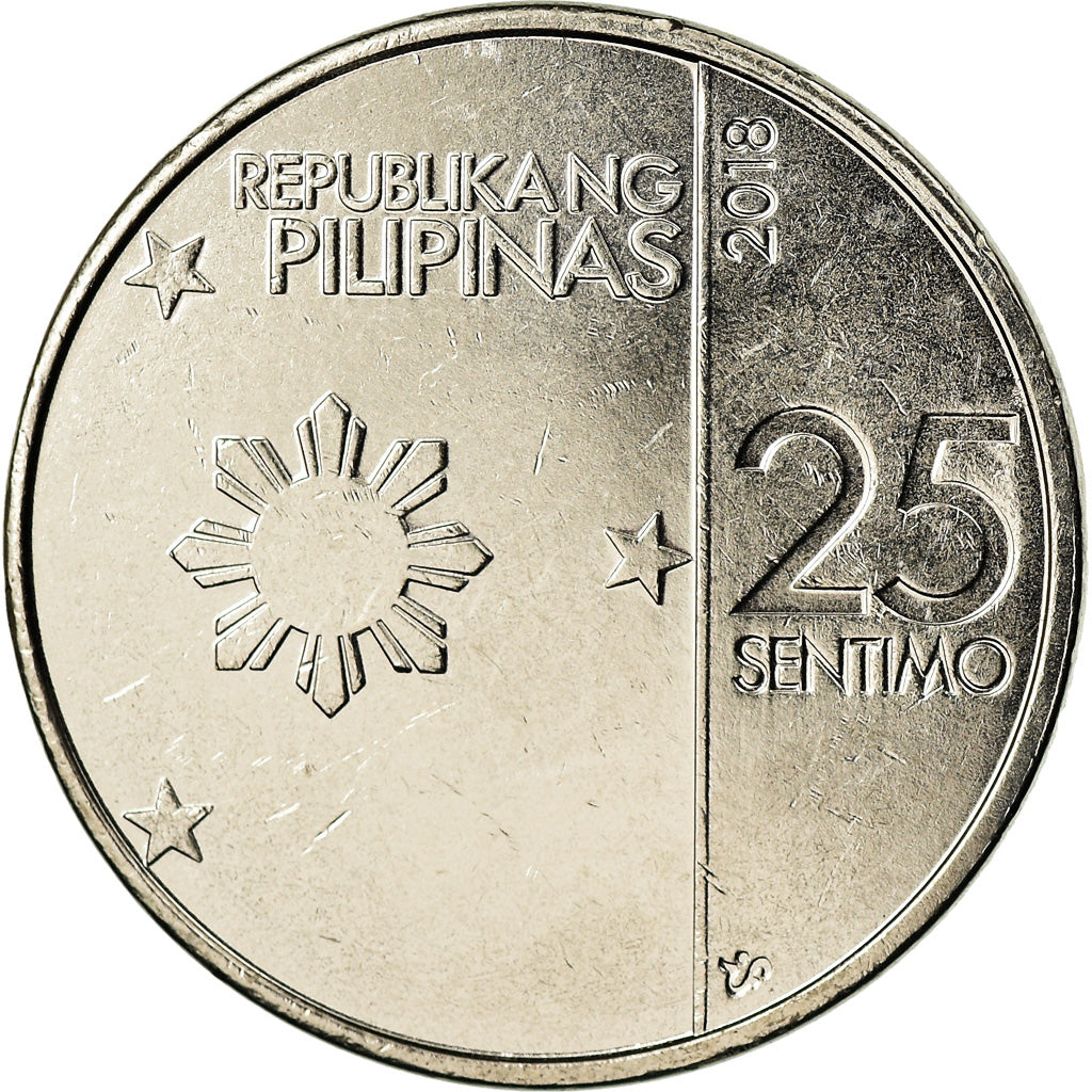 Münze, Philippinen, 25 Sentimos, 2018, UNZ, Nickel plated steel