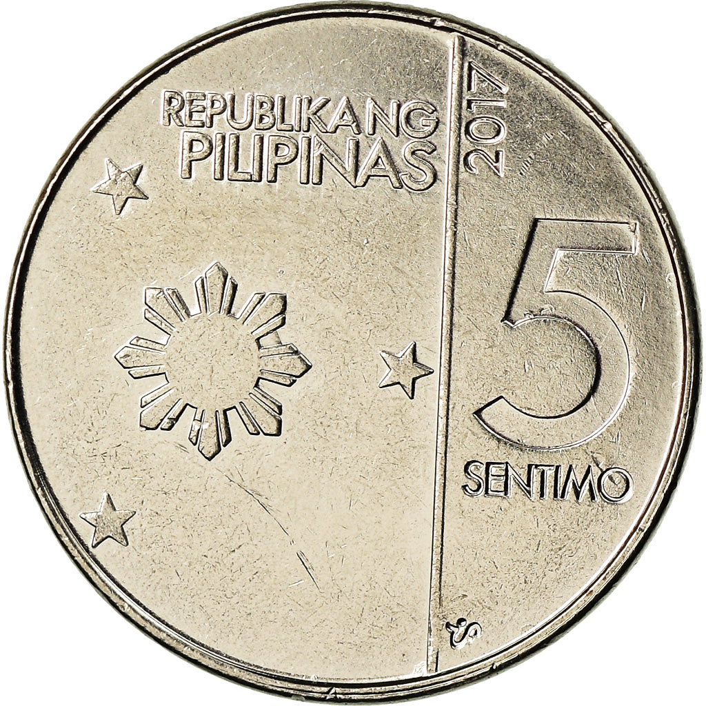 Coin, Philippines, 5 Sentimos, 2017, MS(63), Nickel plated steel