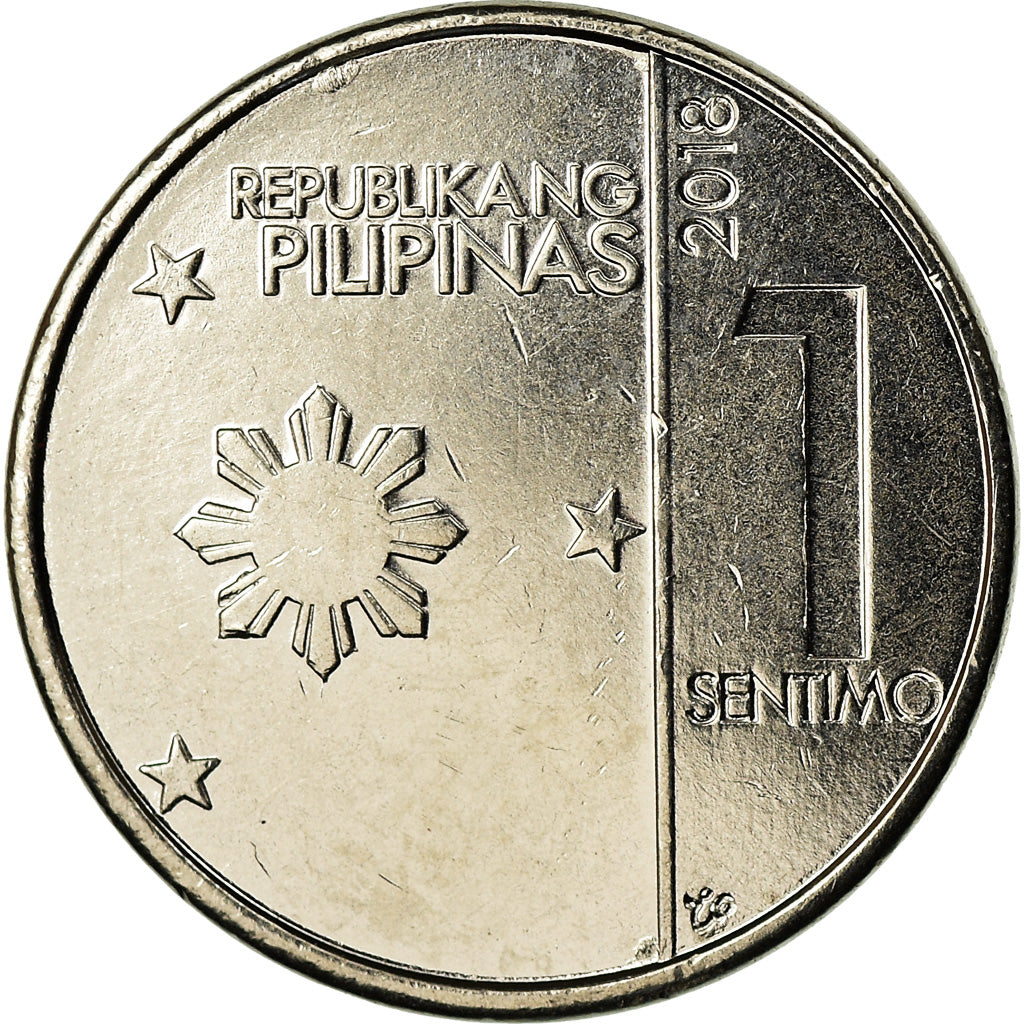 Coin, Philippines, Sentimo, 2018, MS(63), Nickel plated steel