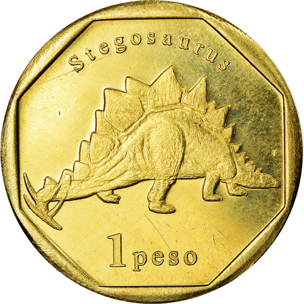 Coin, Netherlands Antilles, Peso, 2019, Dinosaures - Stegosaurus, MS(63), Bronze