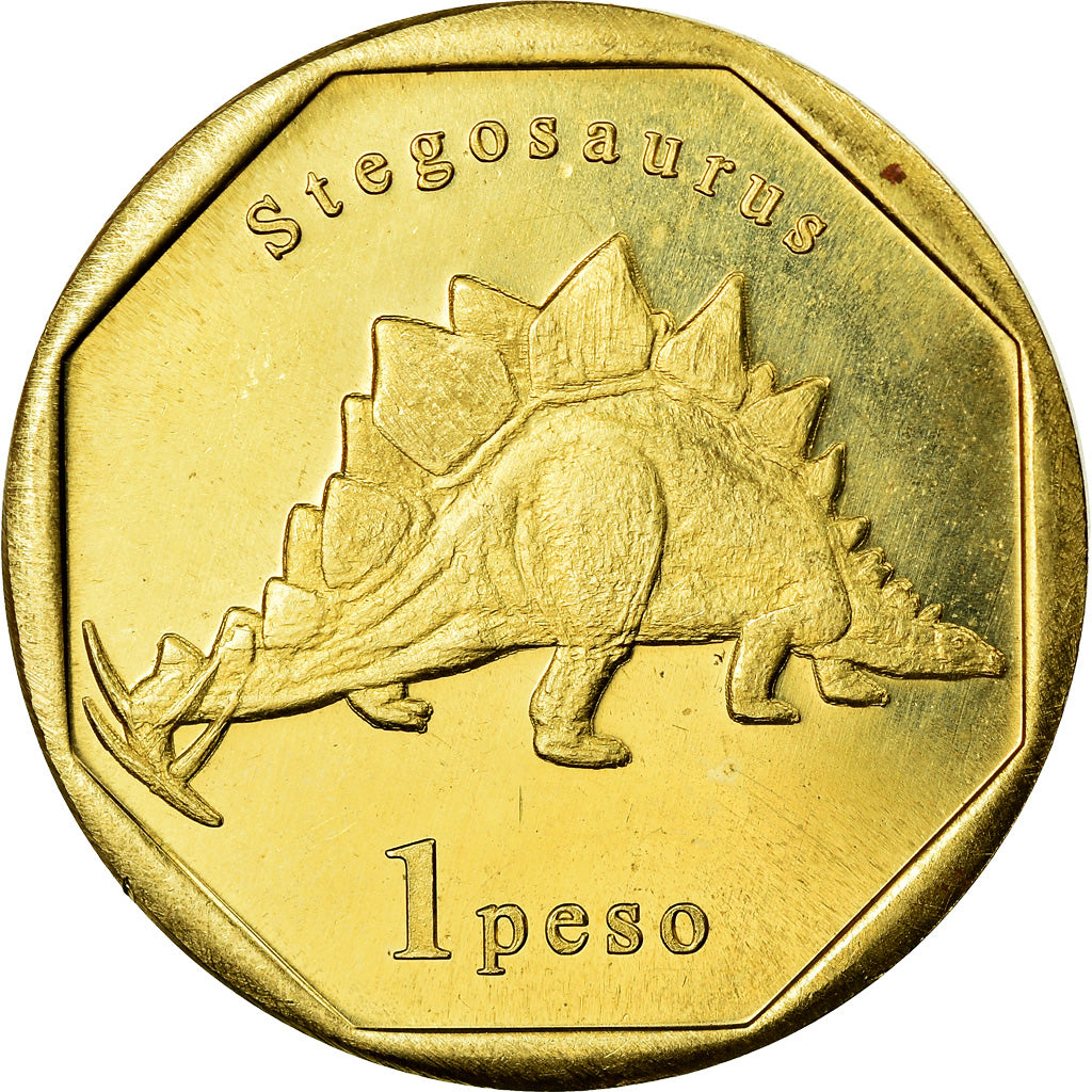 Coin, Netherlands Antilles, Peso, 2019, Dinosaures - Stegosaurus, MS(63), Bronze