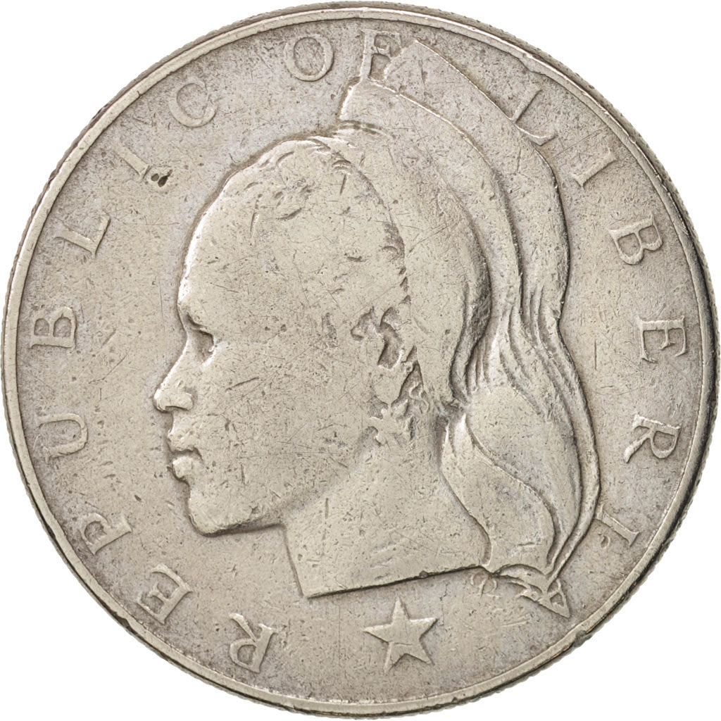 Liberia, 50 Cents, 1968, EF(40-45), Copper-nickel, KM:17a.2
