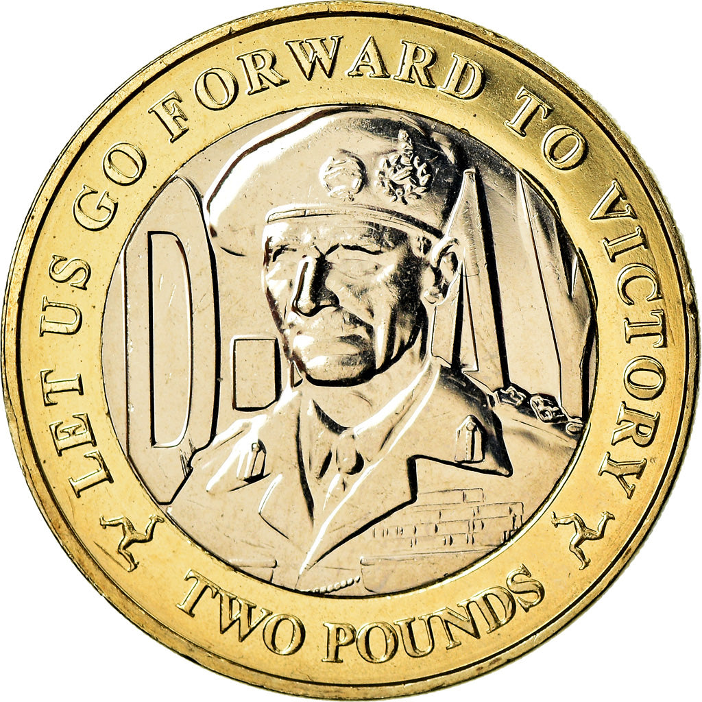 Coin, Isle of Man, 2 Pounds, 2019, Pobjoy Mint, D-Day - Montgomery, MS(63)