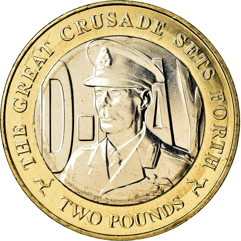 Coin, Isle of Man, 2 Pounds, 2019, Pobjoy Mint, D-Day - George VI, MS(63)