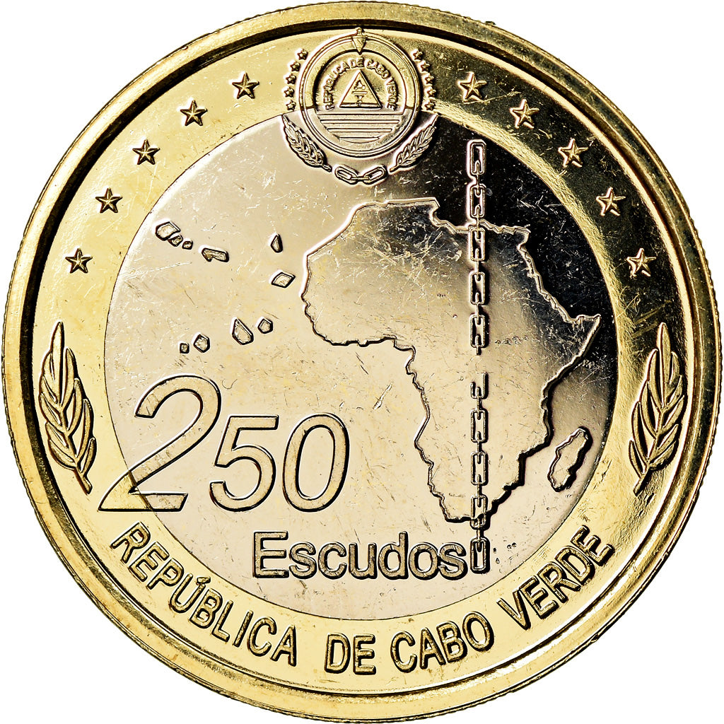 Coin, Cape Verde, 250 Escudos, 2013, 50 ans de l'OUA, MS(63), Bi-Metallic, KM:55