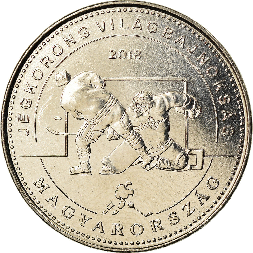 Coin, Hungary, 50 Forint, 2018, Budapest, Championnat du Monde de Hockey sur