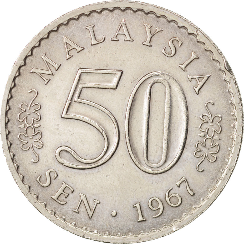 Malaysia, 50 Sen, 1967, AU(50-53), Copper-nickel, KM:5.1