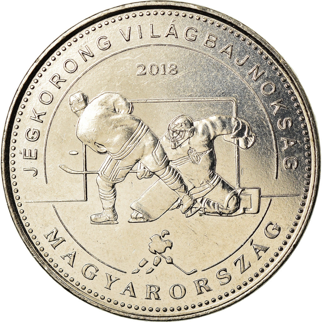 Coin, Hungary, 50 Forint, 2018, Budapest, Championnat du Monde de Hockey sur