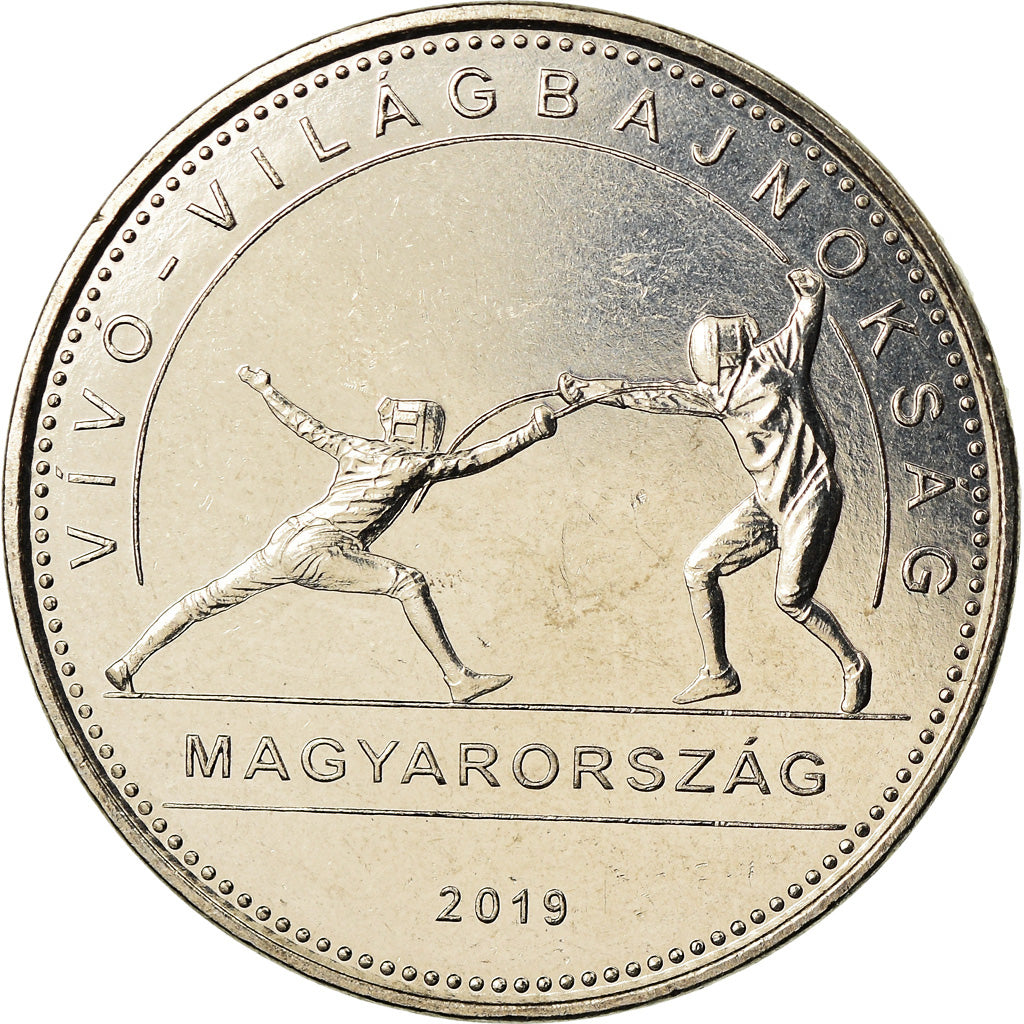 Moneta, Ungheria, 50 Forint, 2019, Budapest, Championnat du Monde d'Escrime