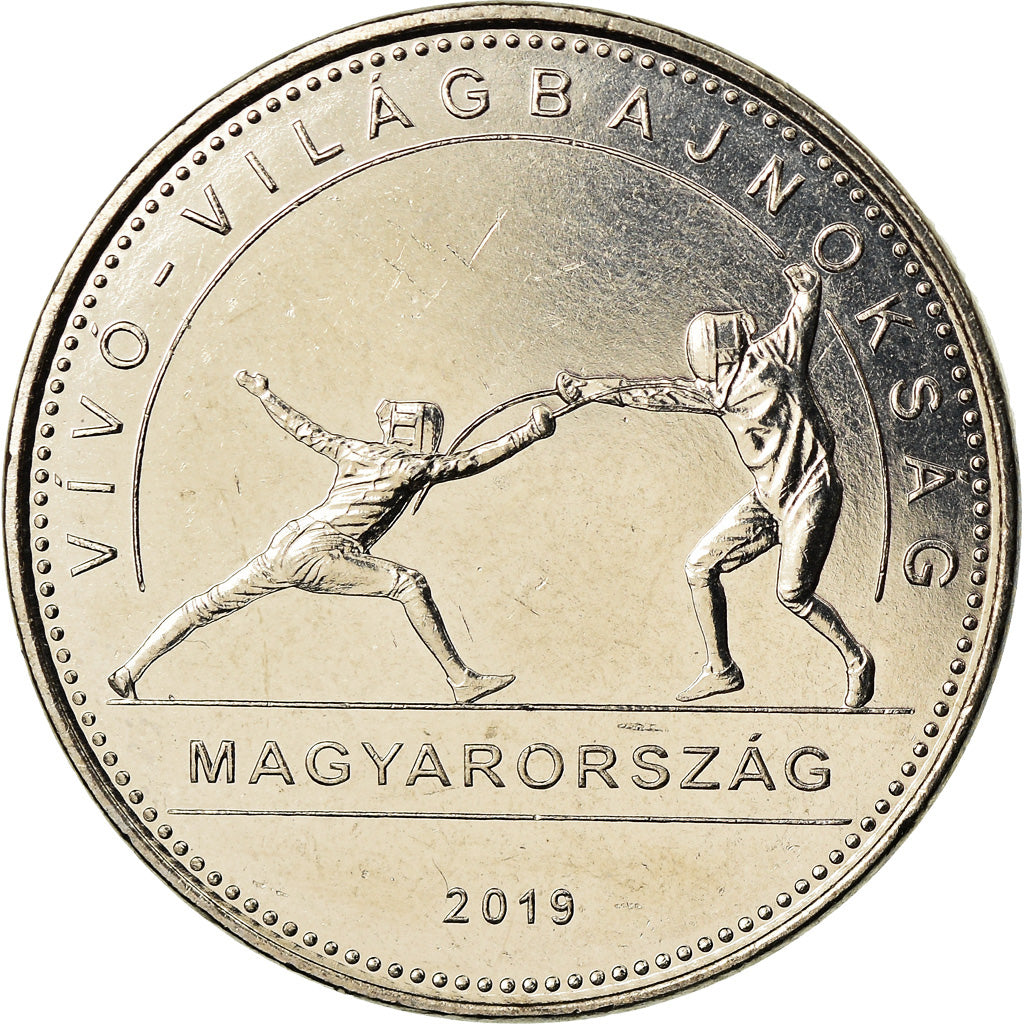 Moneta, Ungheria, 50 Forint, 2019, Budapest, Championnat du Monde d'Escrime