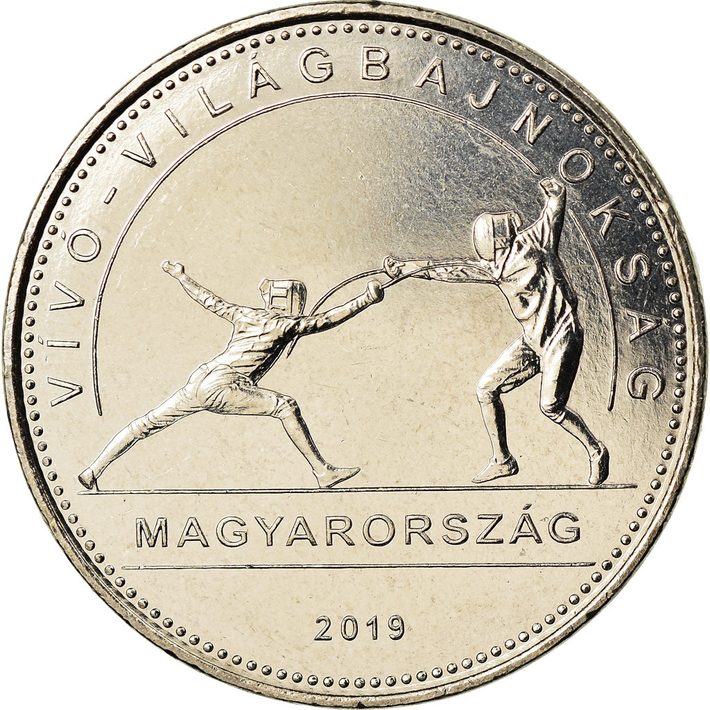 Münze, Ungarn, 50 Forint, 2019, Budapest, Championnat du Monde d'Escrime, UNZ
