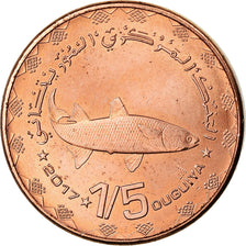 Coin, Mauritania, 1/5 Ouguiya, Khoums, 2017, MS(63), Copper Plated Steel, KM:11