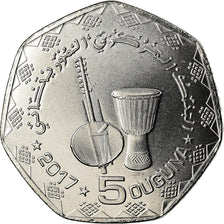 Moneda, Mauritania, 5 Ouguiya, 2017, SC, Níquel chapado en acero, KM:13