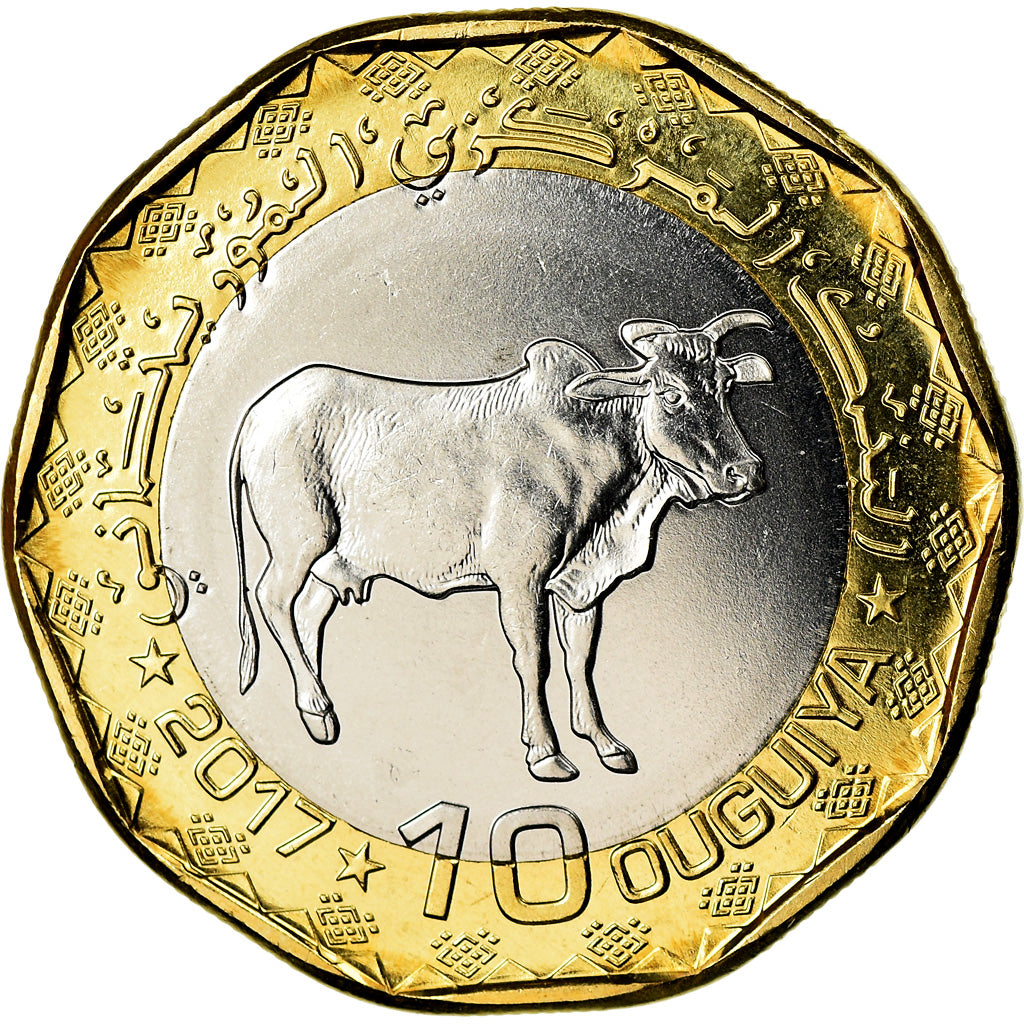Coin, Mauritania, 10 Ouguiya, 2017, MS(63), Bi-Metallic, KM:14
