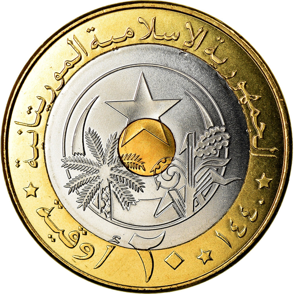 Coin, Mauritania, 20 Ouguiya, 2018, MS(63), Tri-Metallic, KM:15