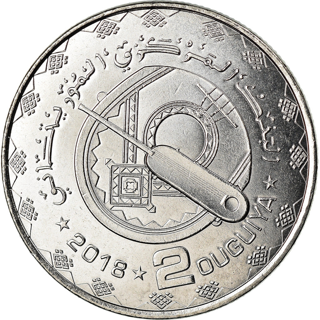 Moneda, Mauritania, 2 Ouguiya, 2018, SC, Acero inoxidable