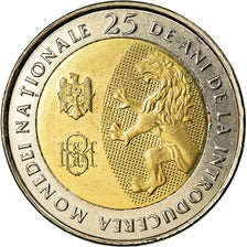 Coin, Moldova, 10 Lei, 2018, 25 ans de la monnaie nationale, MS(63), Bi-Metallic