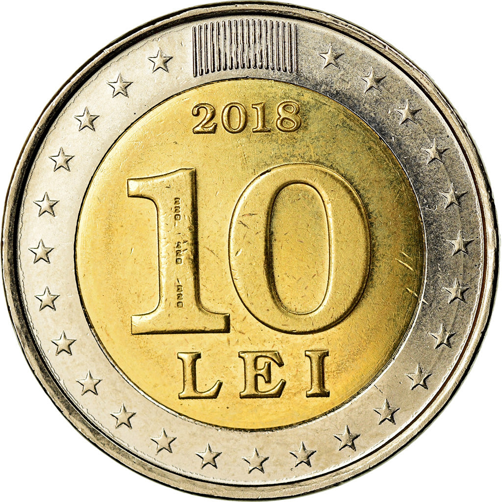 Monnaie, Moldova, 10 Lei, 2018, 25 ans de la monnaie nationale, SPL, Bi-Metallic