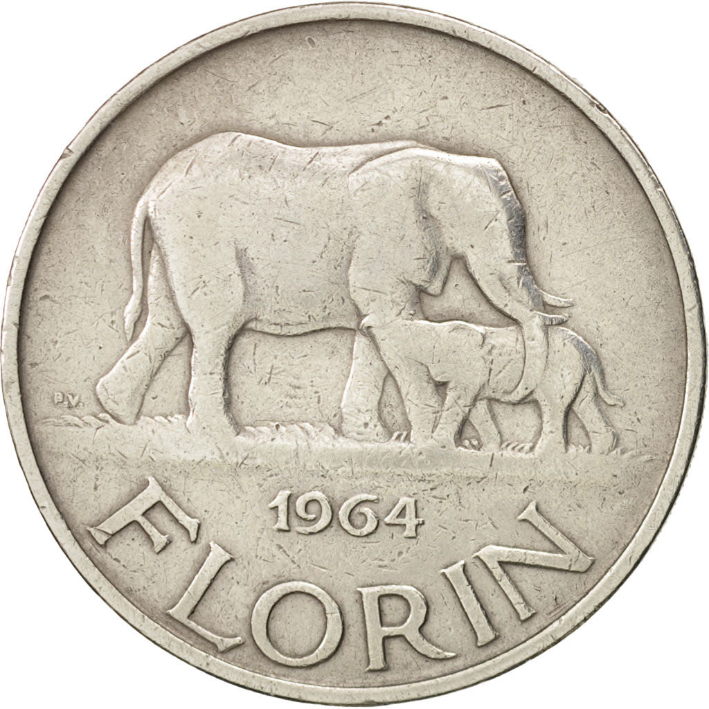 Malawi, Florin, 1964, AU(50-53), Copper-Nickel-Zinc, KM:3