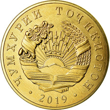 Coin, Tajikistan, 50 Dirams, 2019, St. Petersburg, MS(63), Brass plated steel