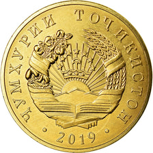 Moeda, Tajiquistão, 50 Dirams, 2019, St. Petersburg, MS(63), Aço Cromado a