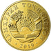 Moeda, Tajiquistão, 10 Dirams, 2019, St. Petersburg, MS(63), Aço Cromado a