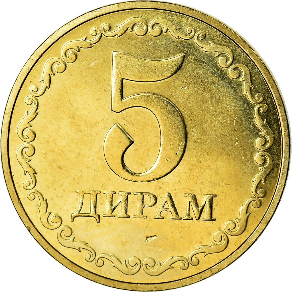 Monnaie, Tajikistan, 5 Dirams, 2019, St. Petersburg, SPL, Brass plated steel